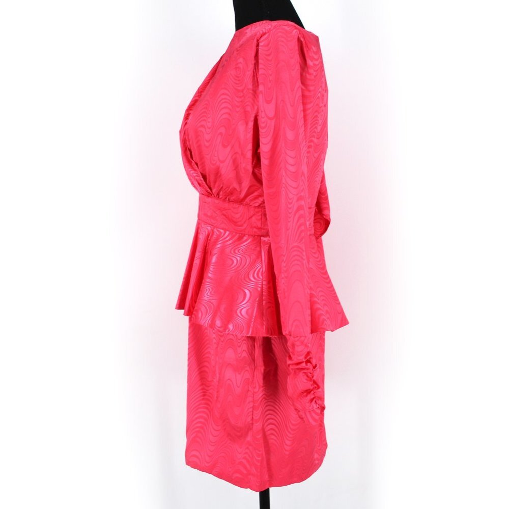 Dodo Bar Or Grace Embellished Long Sleeve Mini Dress Strong Pink Spirala 42 NEW - Picture 4 of 8